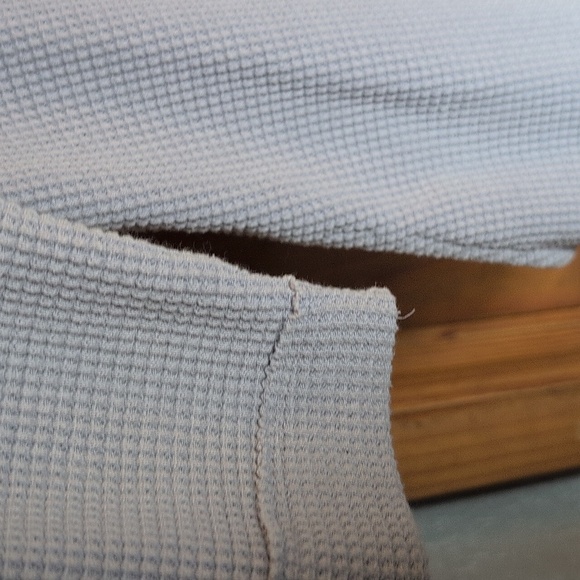 Free People Lavender Gray Bon Bon Lace Back Waffle Knit Thermal Top S - Picture 6 of 10